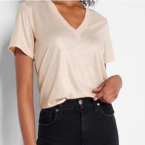 COPY - Express Skimming Linen-Blend V-Neck Tee